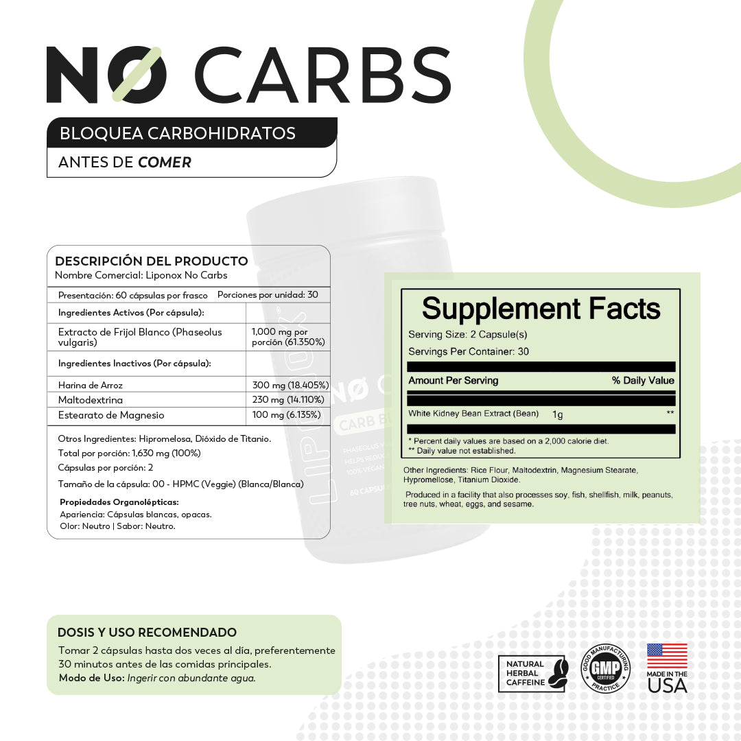 Bloqueador de Carbohidratos / Liponox NoCarbs