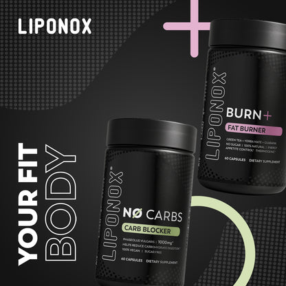 Pack Liponox NoCarb + Burn+ / Bloquea Carbohidratos + Quema grasas